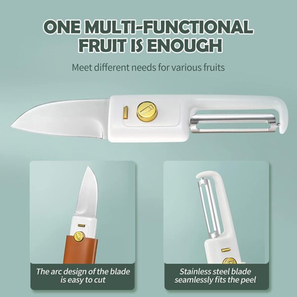 2 in 1 Stainless Steel Fruit Knife and Peeler - Image 6