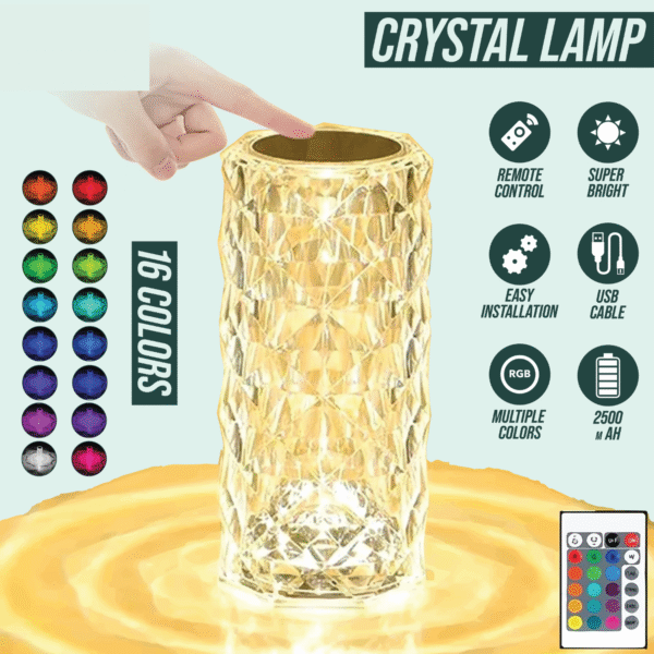 Crystal Diamond Table Lamp - Image 3