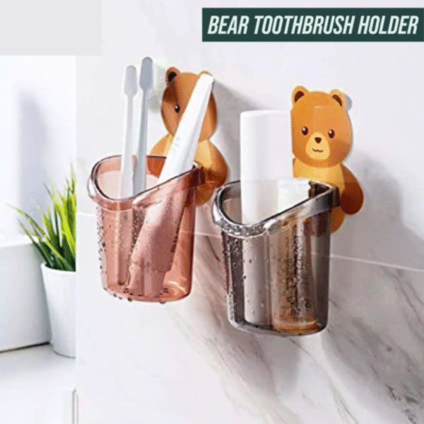 Wall Mounted Teddy Bear Toothbrush Holder Cup - Image 8
