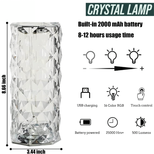 Crystal Diamond Table Lamp - Image 8