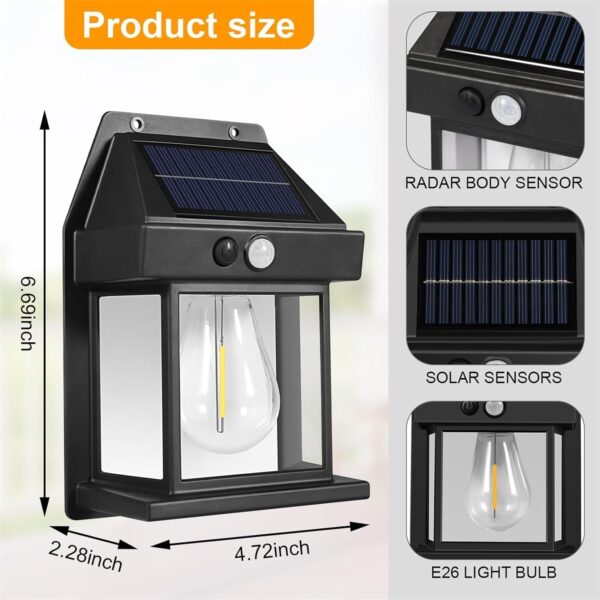 Waterproof Outdoor LED Solar Wall Lamp - Image 3